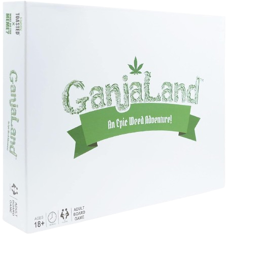 The cover of Ganjaland board game box.